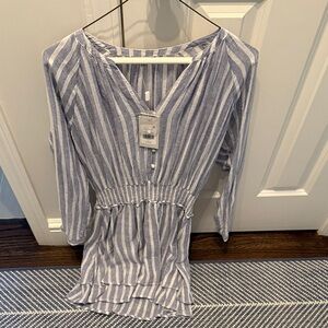 Rails Blue and White Striped Mini Dress